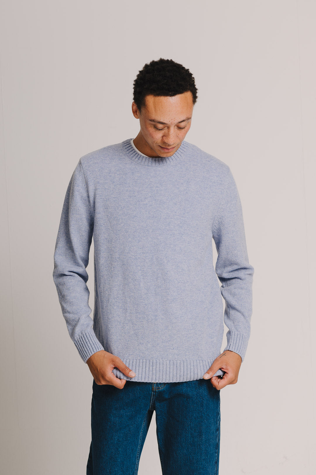 Pale Lavender Lambswool Crew Neck Jumper, Crew Neck Jumper - SIRPLUS