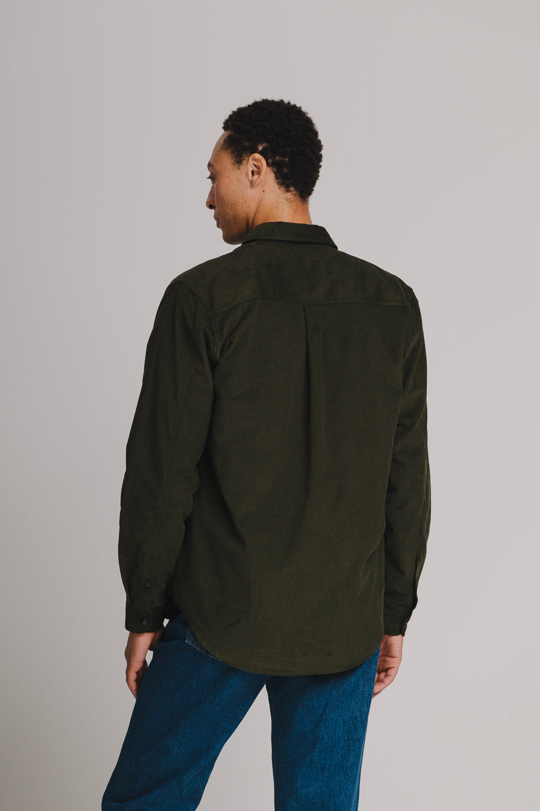 Olive Needlecord Collared Shirt, Collar Shirt - SIRPLUS