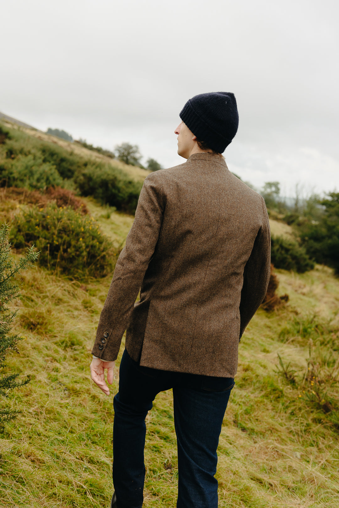 Walnut Herringbone Nehru Jacket, Nehru Jacket - SIRPLUS