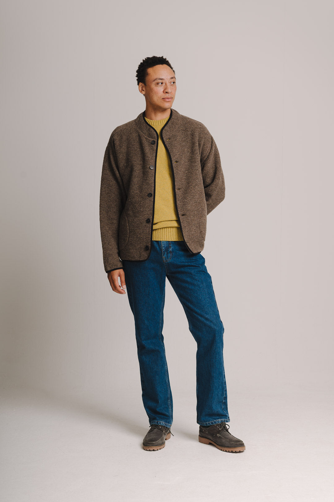 Mushroom Boiled Wool Jacket, Chore Jacket - SIRPLUS