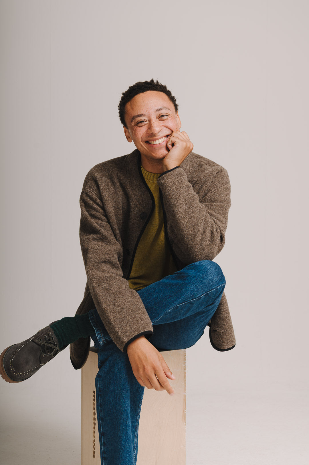 Mushroom Boiled Wool Jacket, Chore Jacket - SIRPLUS