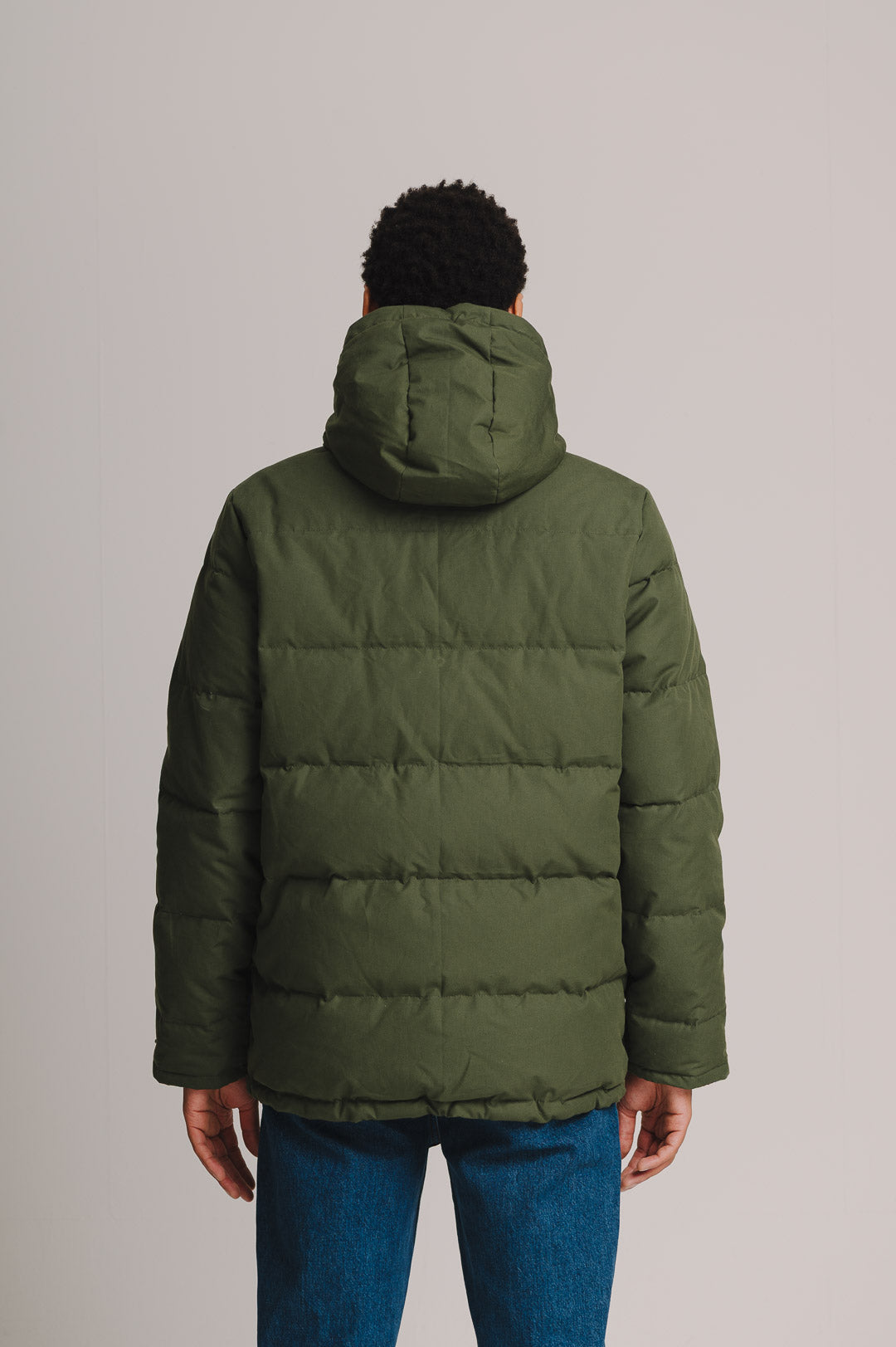 Olive Ventile Cotton Down Jacket, Puffer Jacket - SIRPLUS