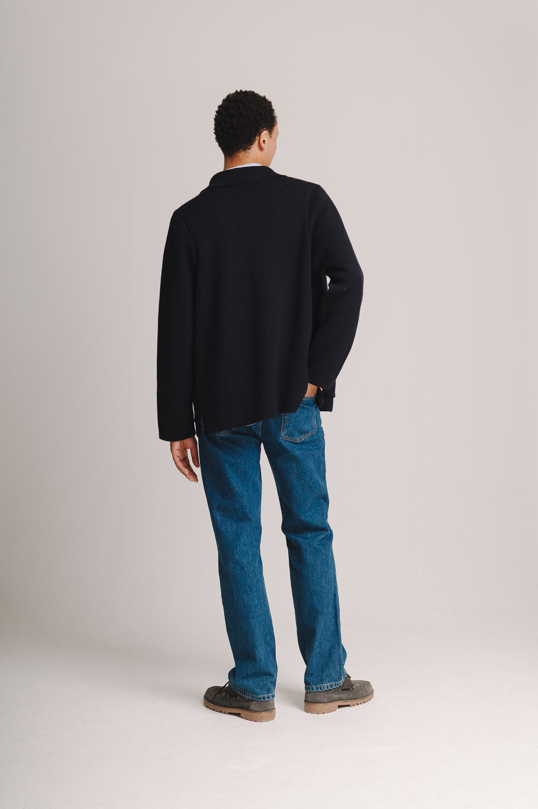 Navy Merino Knit Jacket, Knit Jacket - SIRPLUS