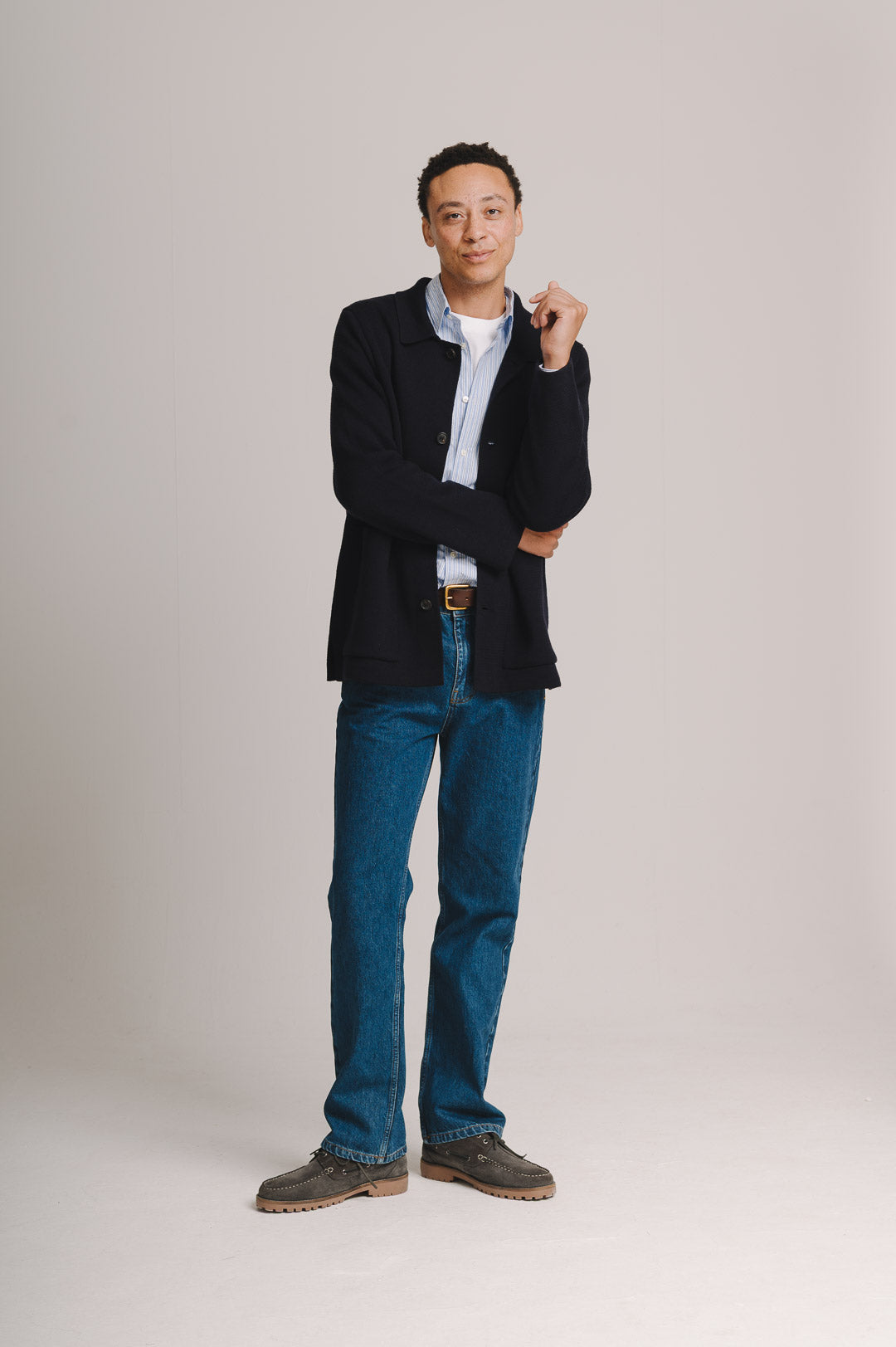 Navy Merino Knit Jacket, Knit Jacket - SIRPLUS