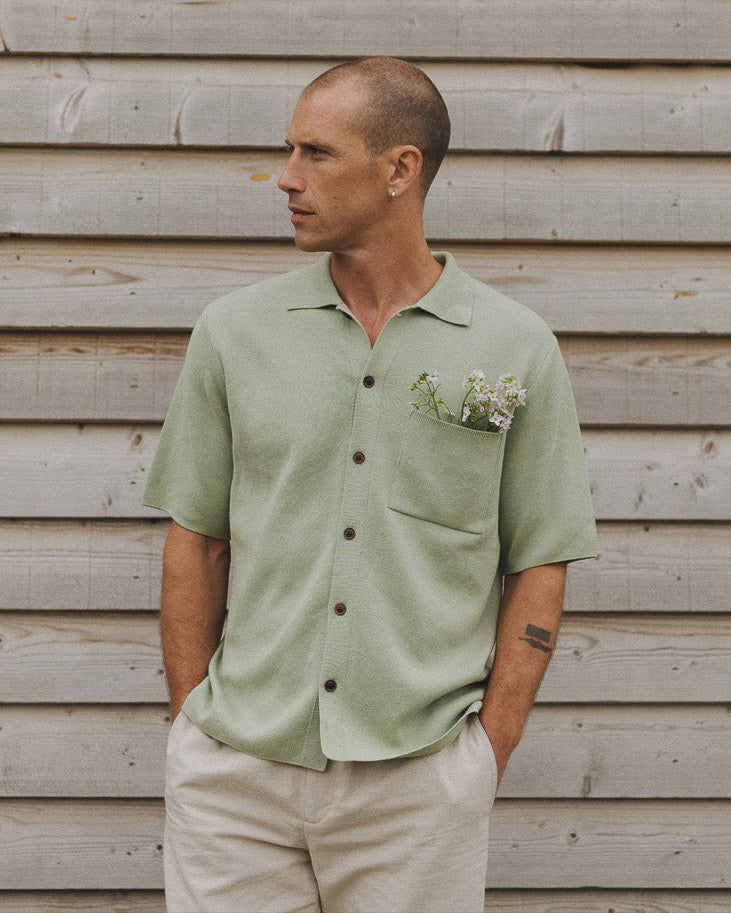 Young Green Cotton Knit Polo, Polo Shirt - SIRPLUS