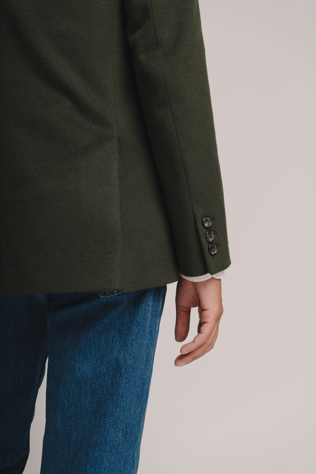 Juniper Green Cashmere Nehru Jacket, Nehru Jacket - SIRPLUS