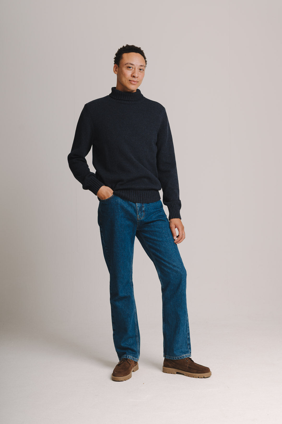 Navy Marl Rollneck Jumper, Roll Neck Jumper - SIRPLUS
