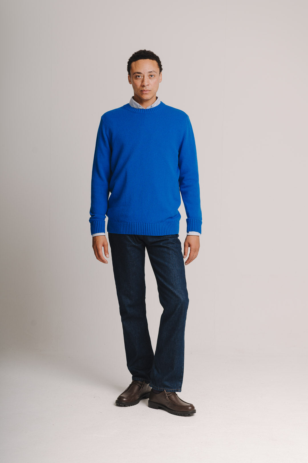 Azure Lambswool Crew Neck Jumper, Crew Neck Jumper - SIRPLUS