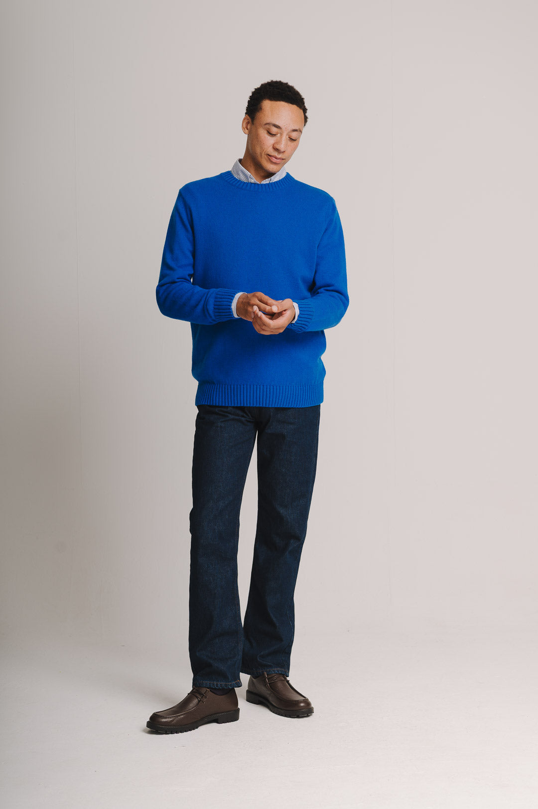 Azure Lambswool Crew Neck Jumper, Crew Neck Jumper - SIRPLUS