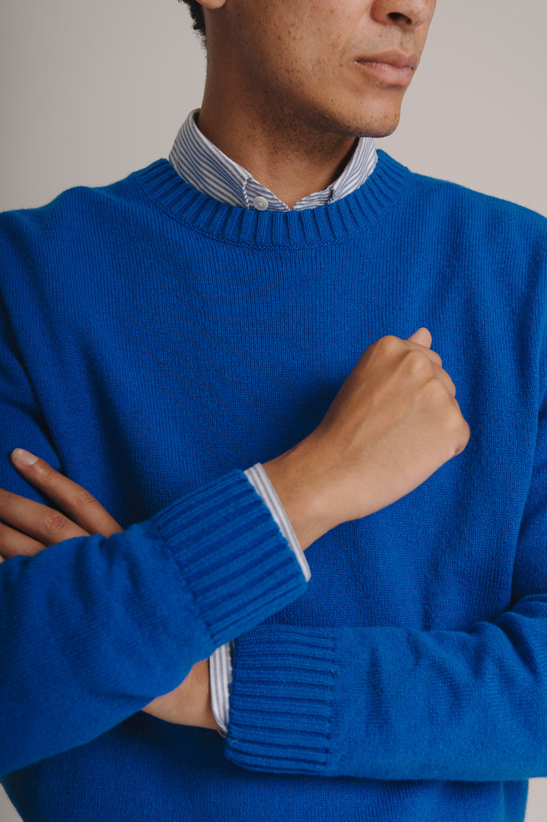 Azure Lambswool Crew Neck Jumper, Crew Neck Jumper - SIRPLUS