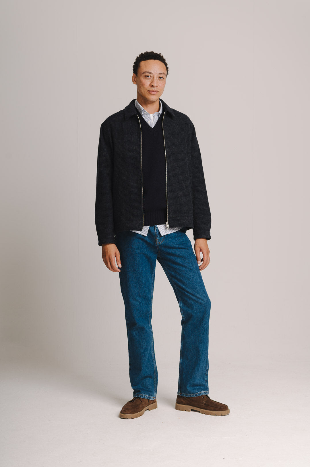 Navy Weave Zip Jacket, Zip Jacket - SIRPLUS