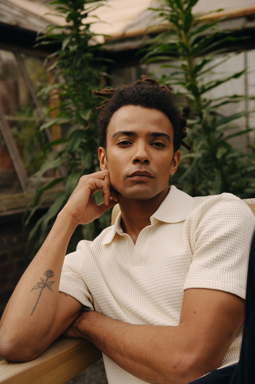 Cream Jersey Waffle Resort Polo, Polo Shirts - SIRPLUS