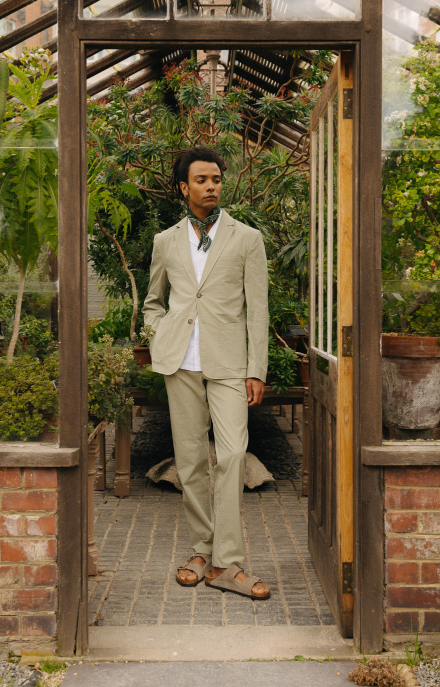 Sage Cotton Seersucker Blazer, Blazer - SIRPLUS