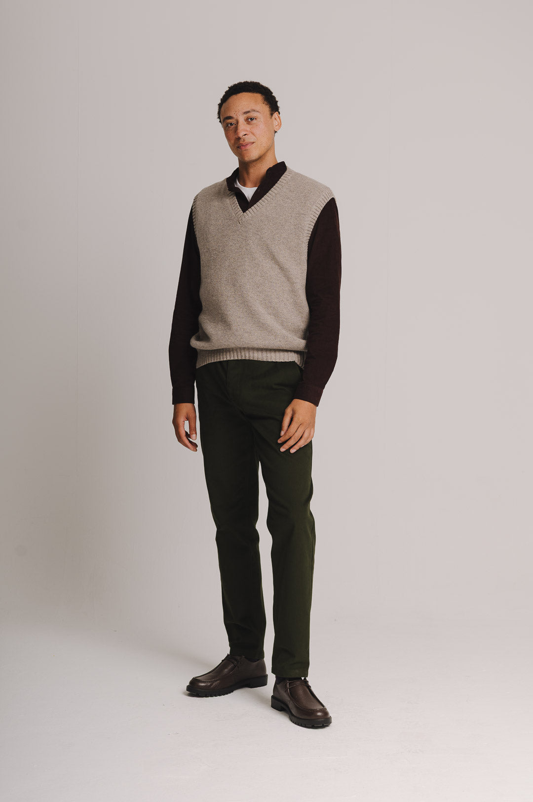 Oat Lambswool Vest, Knit Vest - SIRPLUS