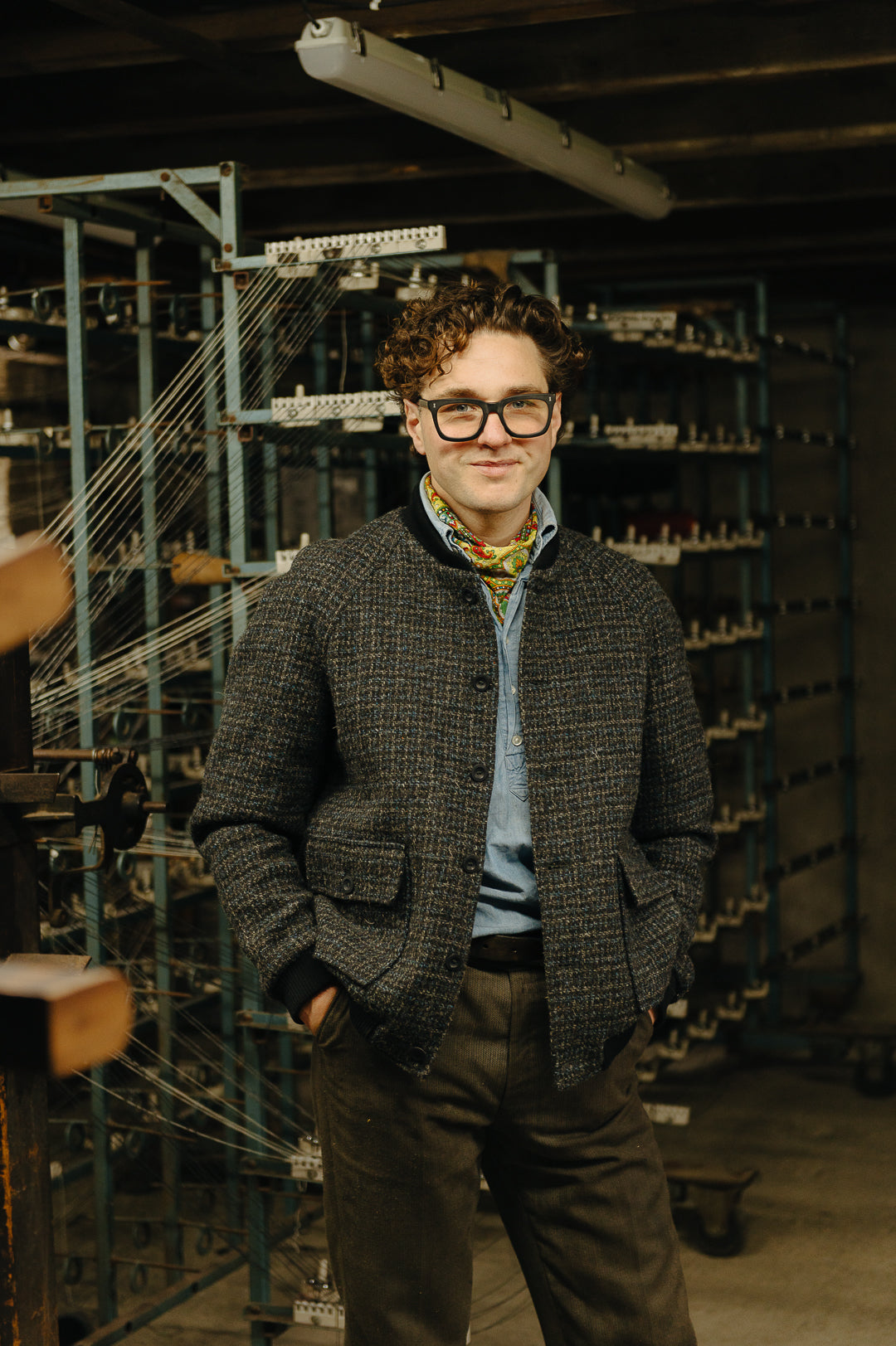 London Cloth Co. Blue & Black Check Bomber Jacket, Bomber Jacket - SIRPLUS