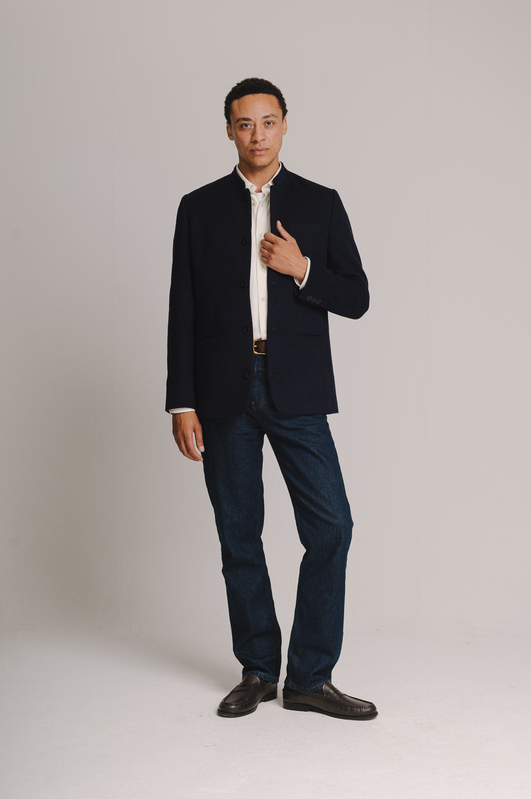 Navy Cashmere Nehru Jacket, Nehru Jacket - SIRPLUS