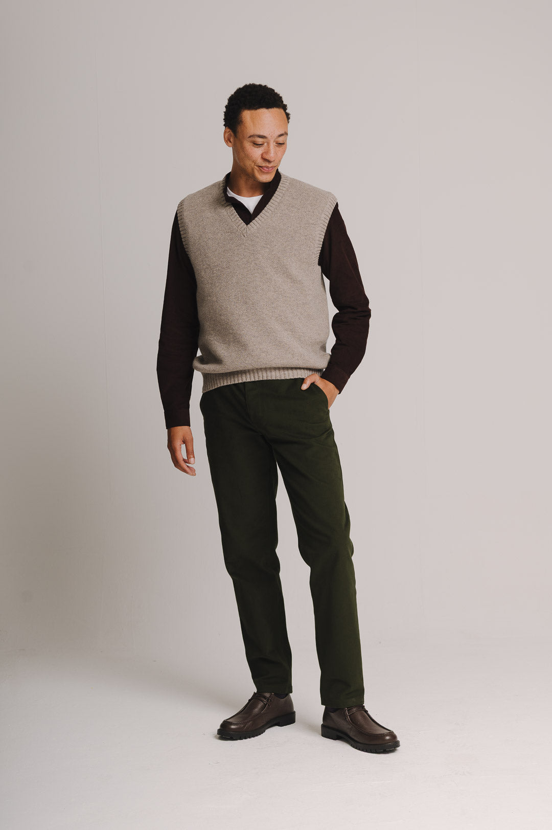 Oat Lambswool Vest, Knit Vest - SIRPLUS