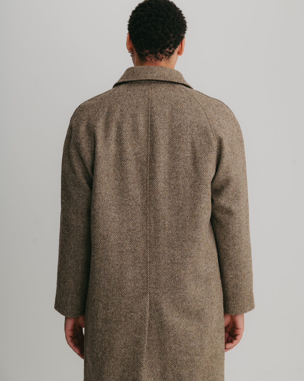 Walnut British Wool Herringbone Overcoat, Coat - SIRPLUS