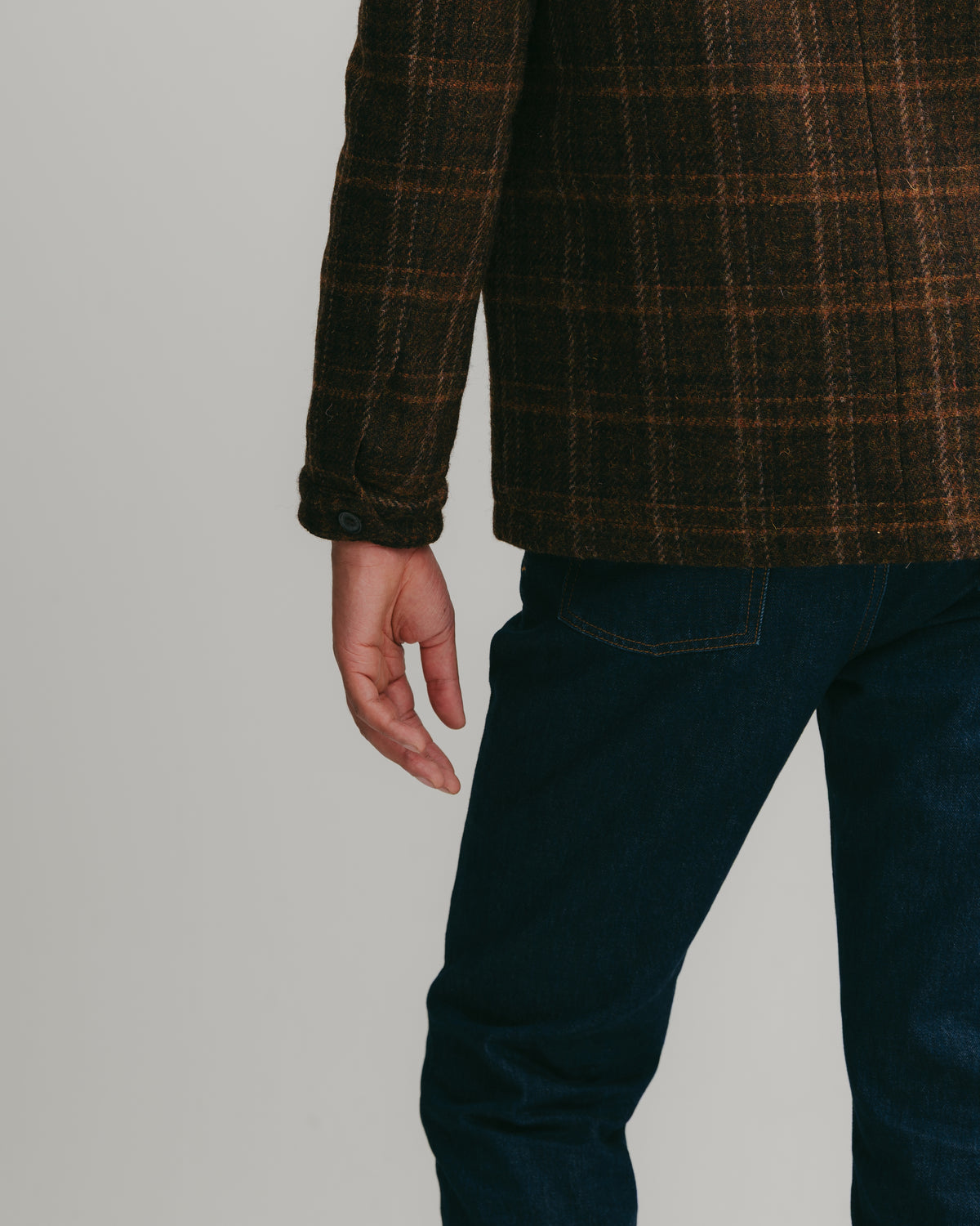 Brown Check Harris Tweed Chore Jacket, Chore Jacket - SIRPLUS