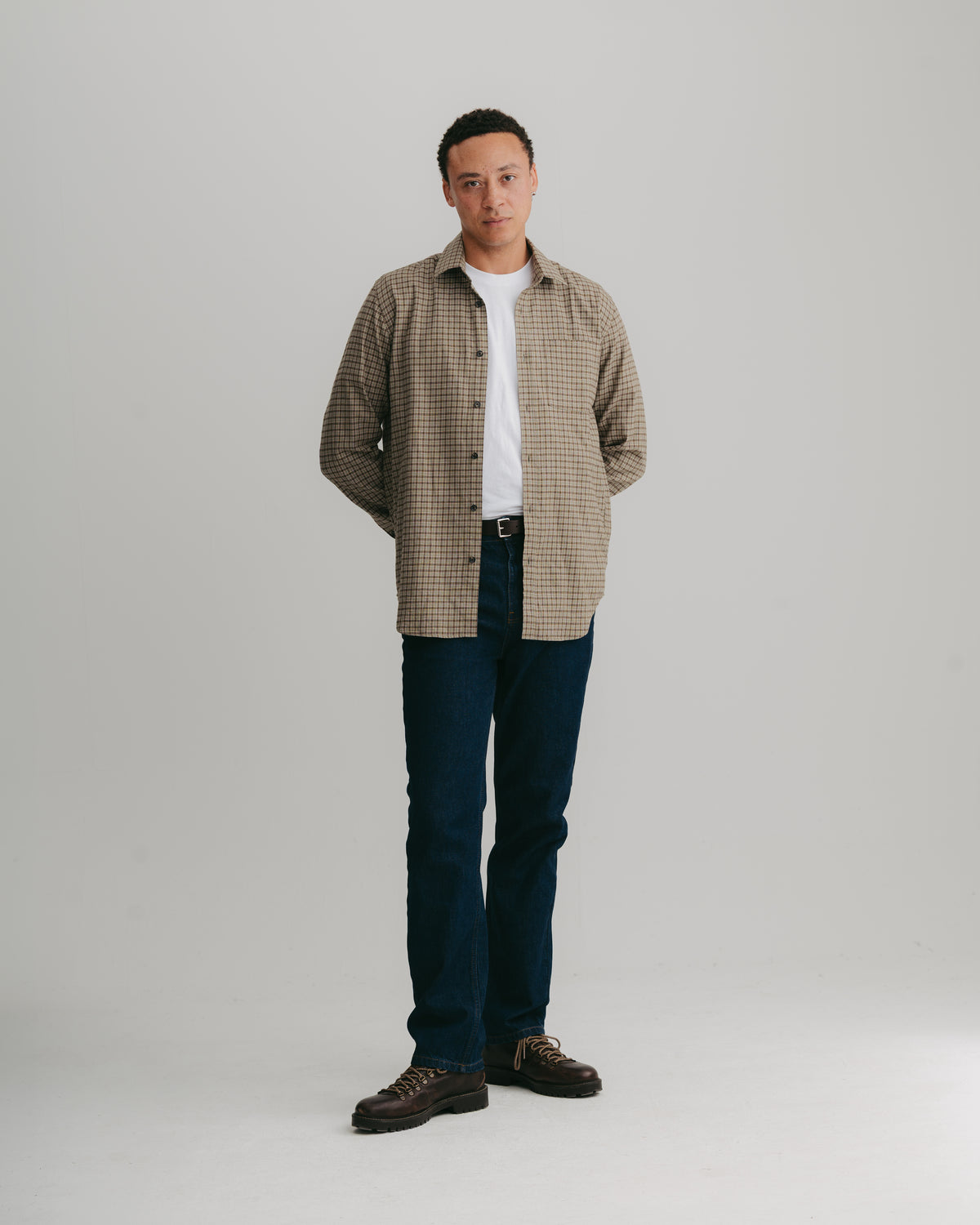 Sage Check Flannel Shirt, Collar Shirt - SIRPLUS