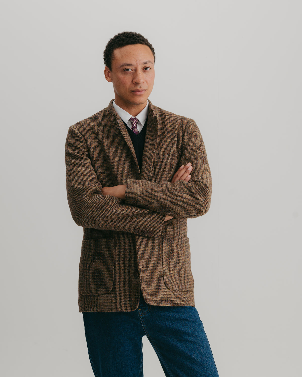 Brown Harris Tweed Nehru Jacket, Nehru Jacket - SIRPLUS