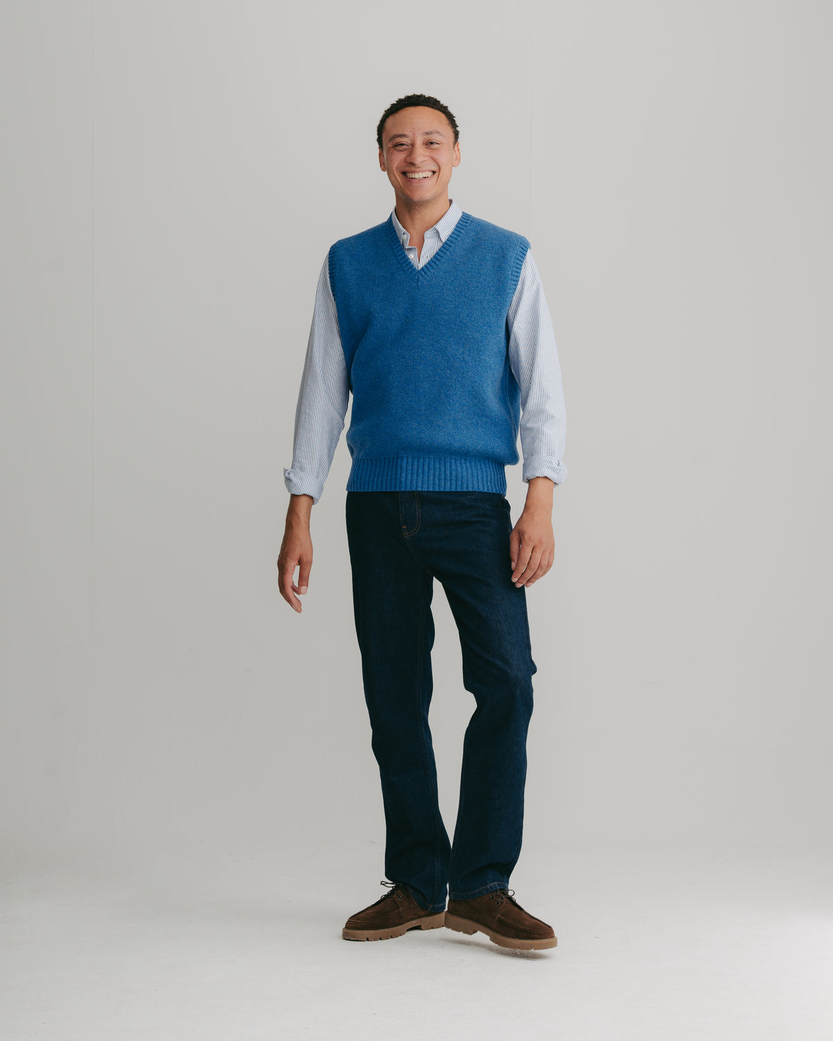 River Blue Lambswool Vest, Knit Vest - SIRPLUS