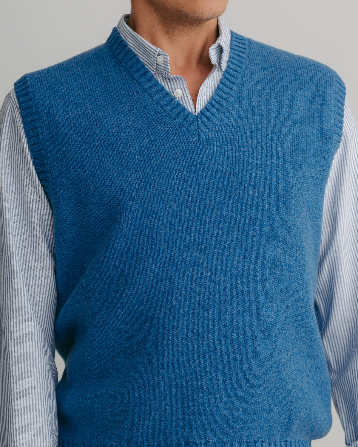 River Blue Lambswool Vest, Knit Vest - SIRPLUS