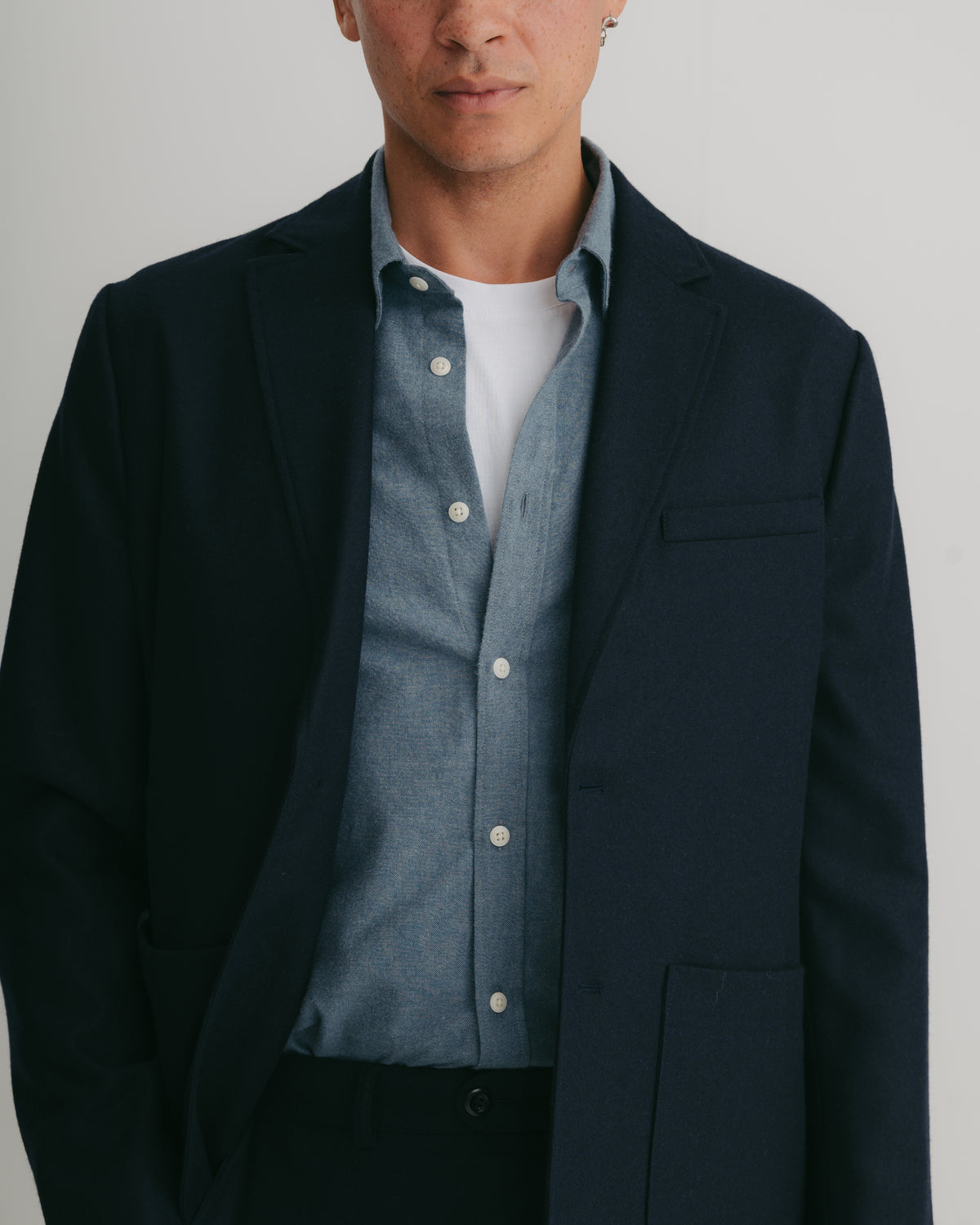 Ink Wool-Cashmere Flannel Blazer, Blazer - SIRPLUS