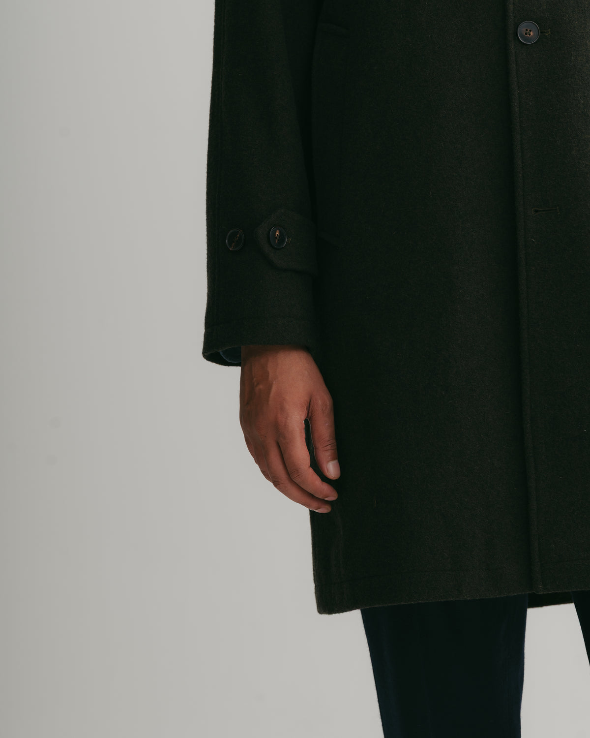 Loden Green Wool Raglan Overcoat, Coat - SIRPLUS