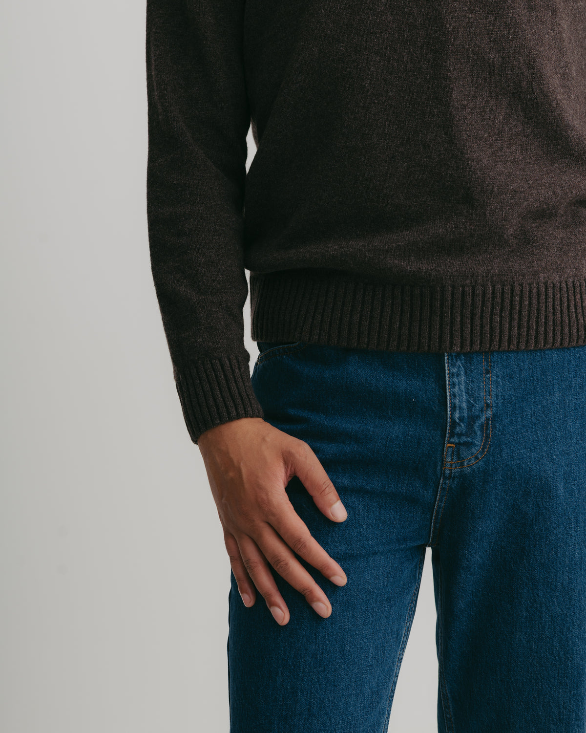 Cocoa Lambswool Crew Neck Jumper, Crew Neck Jumper - SIRPLUS