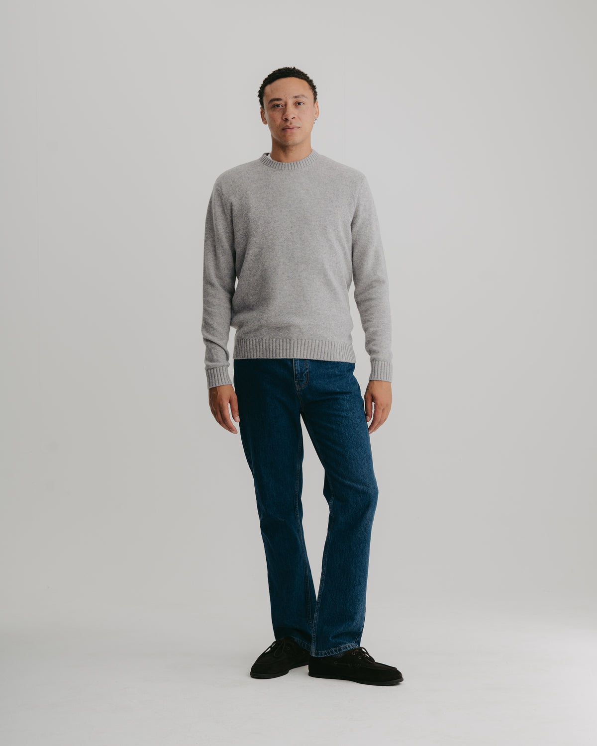 Grey Mist Lambswool Crew Neck Jumper
