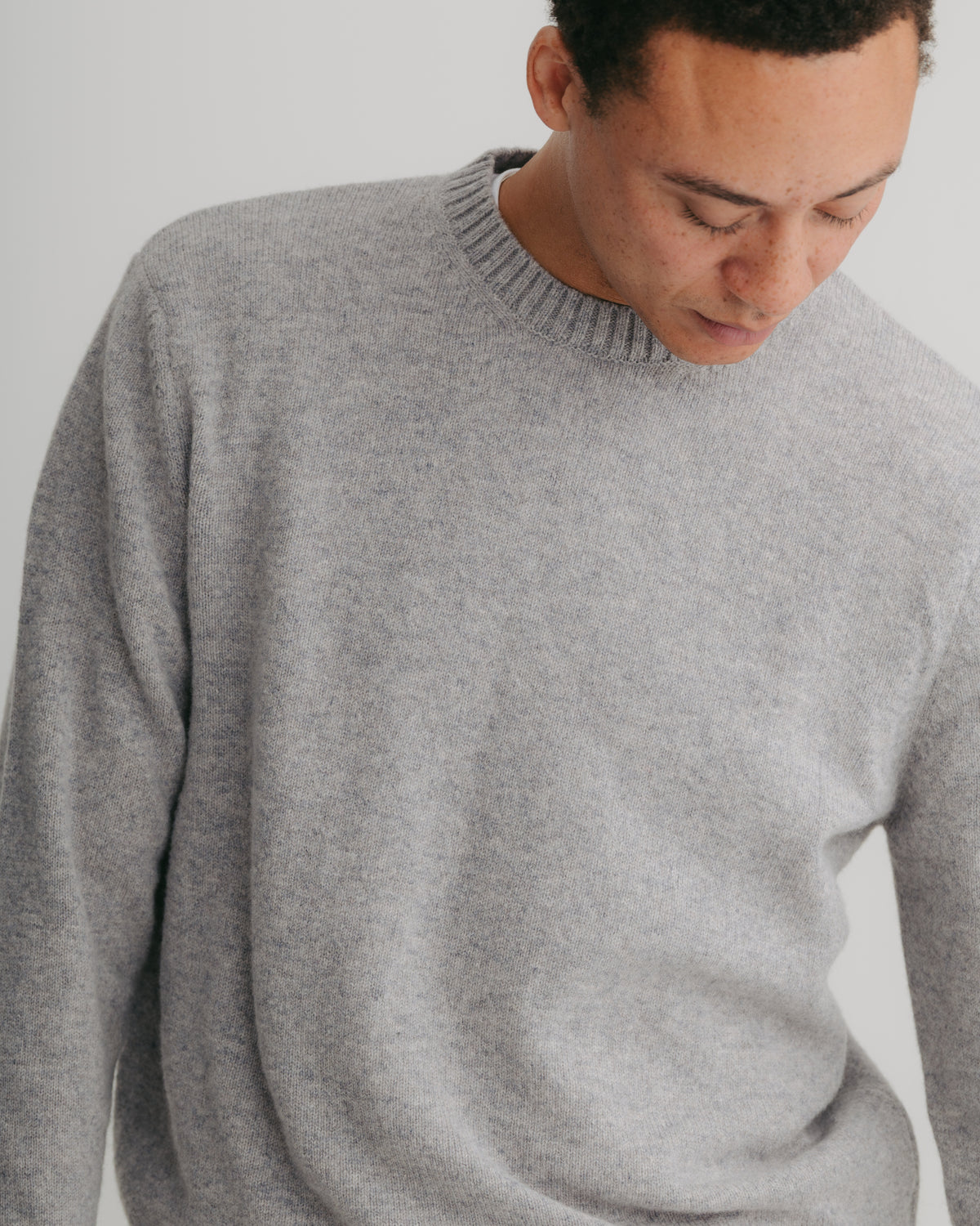 Grey Mist Lambswool Crew Neck Jumper