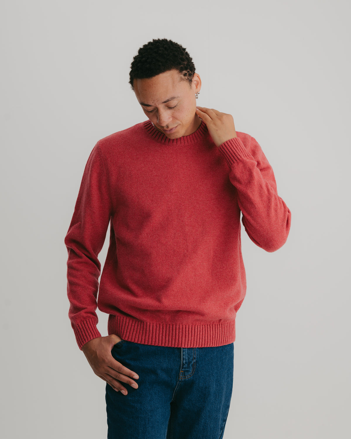 Raspberry Lambswool Crew Neck Jumper, Crew Neck Jumper - SIRPLUS