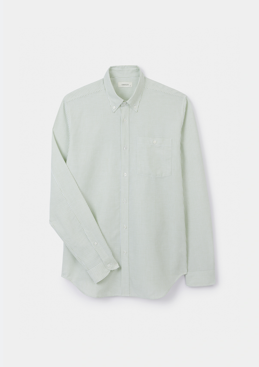 Apple Green Stripe Button-Down Shirt, Collar Shirt - SIRPLUS
