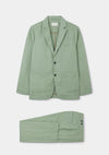 Ash Green Linen Pleated Trousers, Pleated Trousers - SIRPLUS