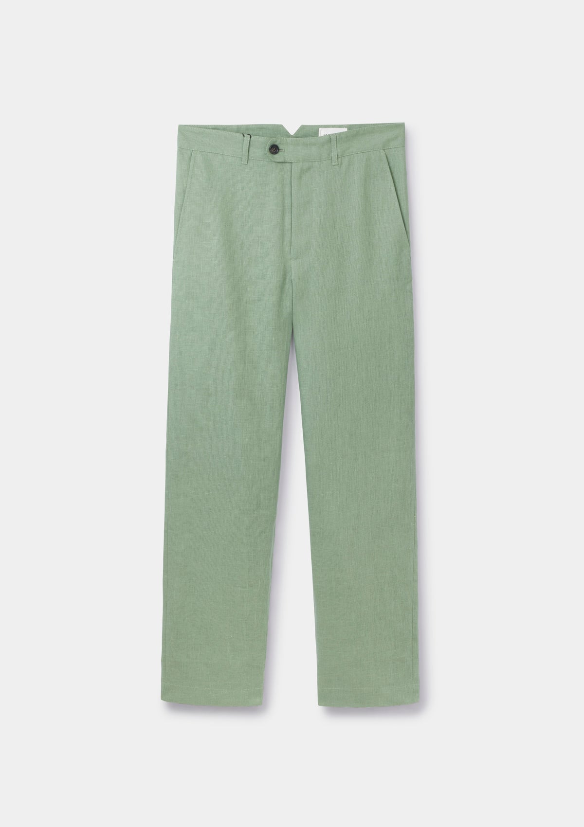 Ash Green Linen Casual Trousers, Chinos - SIRPLUS