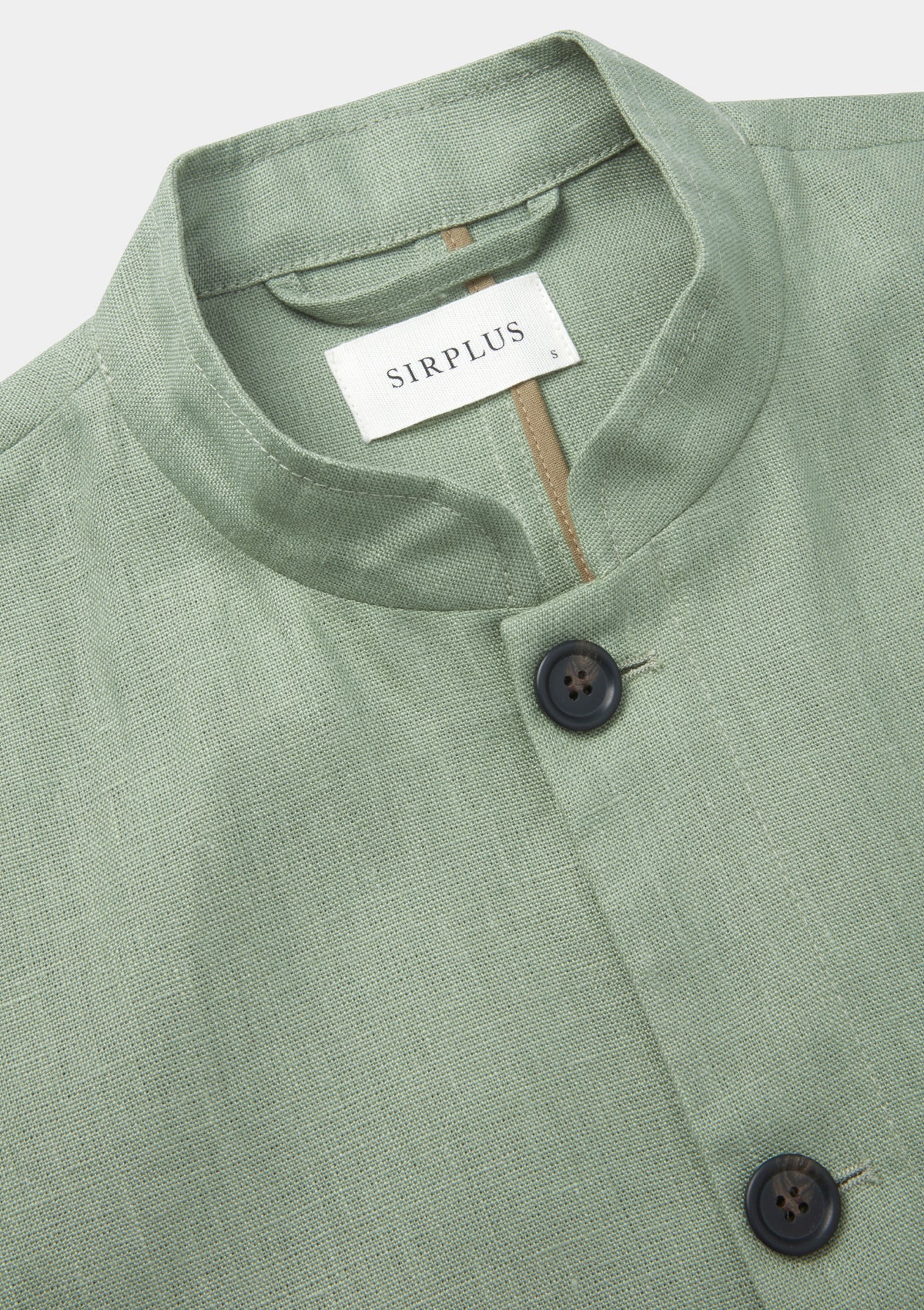 Ash Green Linen Nehru Waistcoat, Nehru Waistcoat - SIRPLUS
