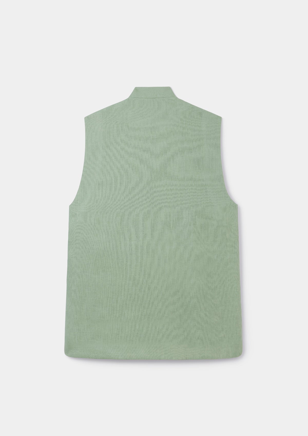 Ash Green Linen Nehru Waistcoat, Nehru Waistcoat - SIRPLUS