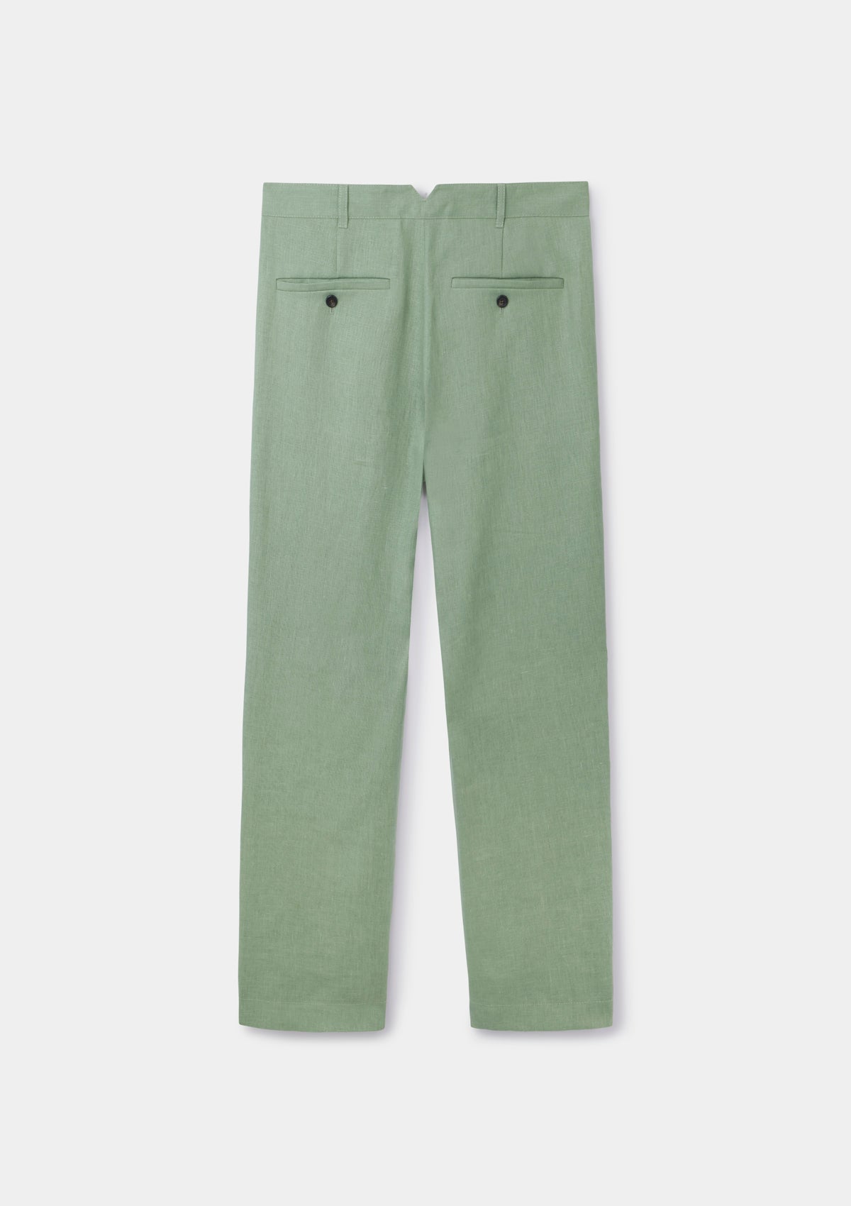Ash Green Linen Casual Trousers, Chinos - SIRPLUS