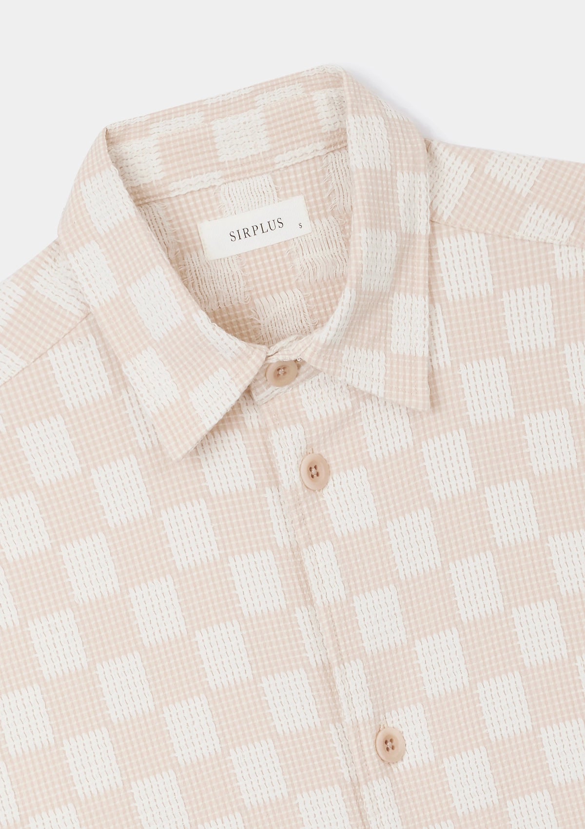 Beige Yarn Check Overshirt, Overshirt - SIRPLUS