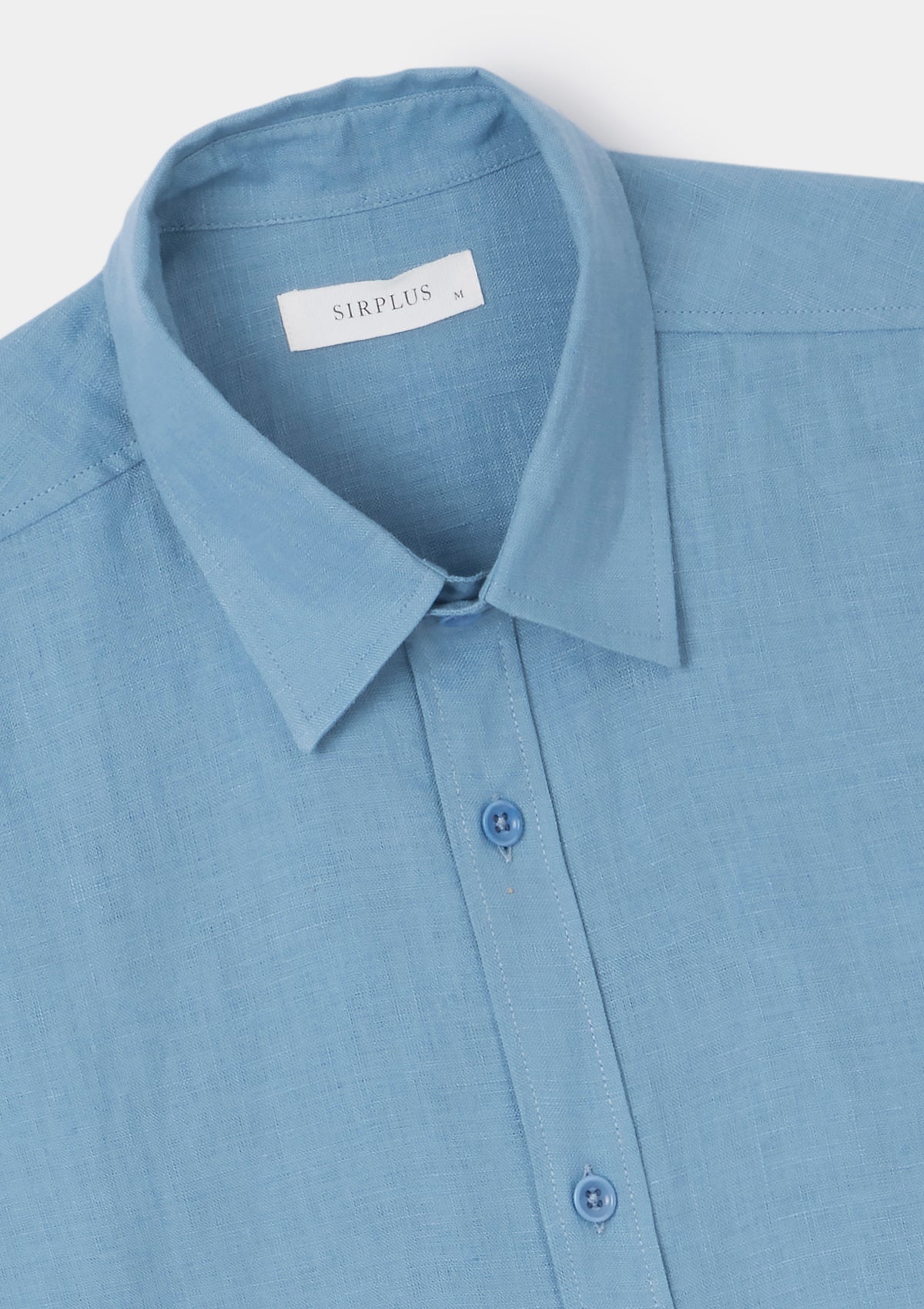 Blue Shadow Linen Collared Shirt, Collar Shirt - SIRPLUS