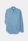 Blue Shadow Linen Collared Shirt, Collar Shirt - SIRPLUS