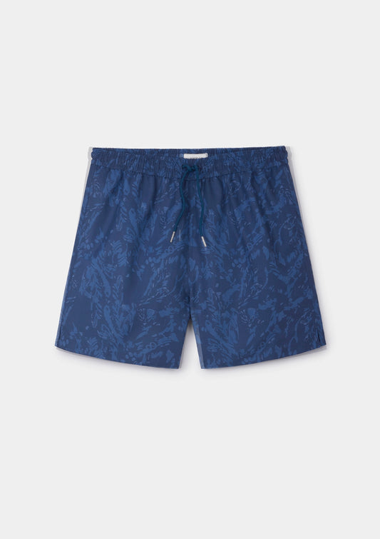 Blue Expressionist Print Seaqual® Swim Shorts, Swimshorts - SIRPLUS