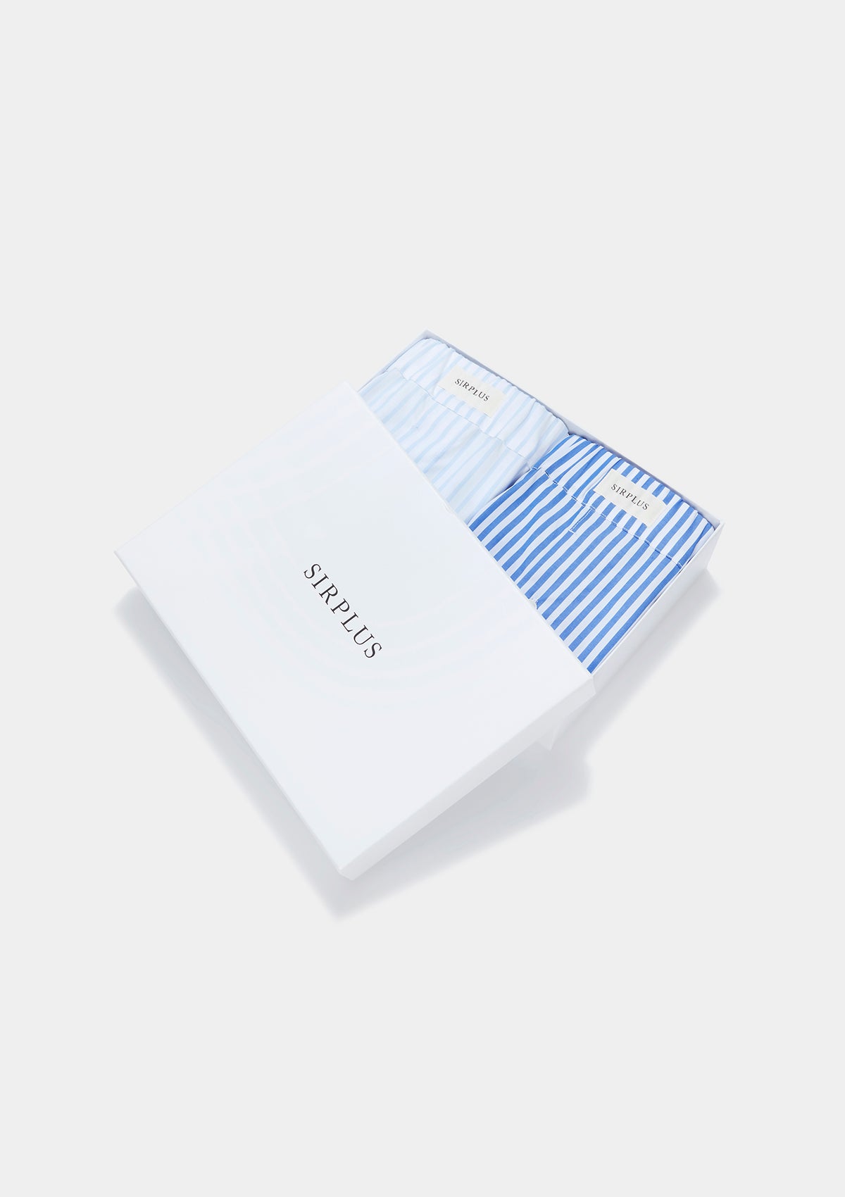 Blue Stripe Cotton Boxer Shorts Gift Box by SIRPLUS