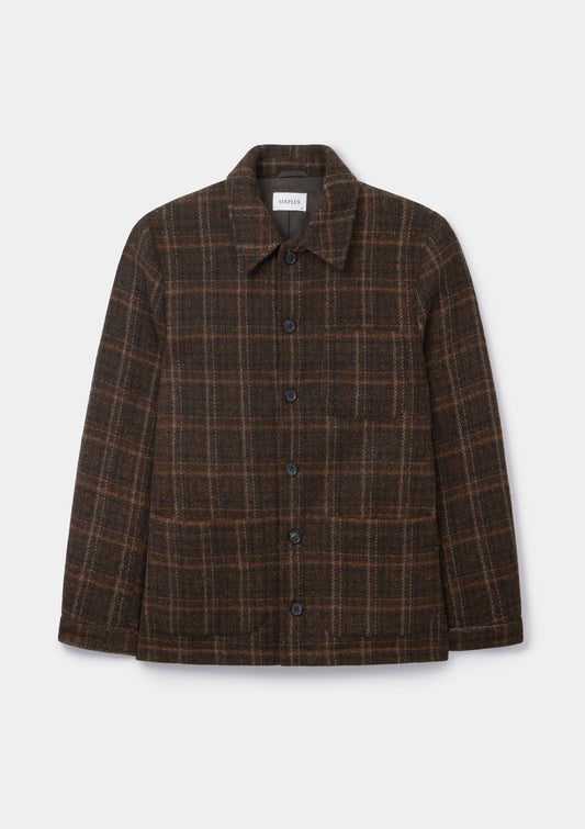 Brown Check Harris Tweed Chore Jacket