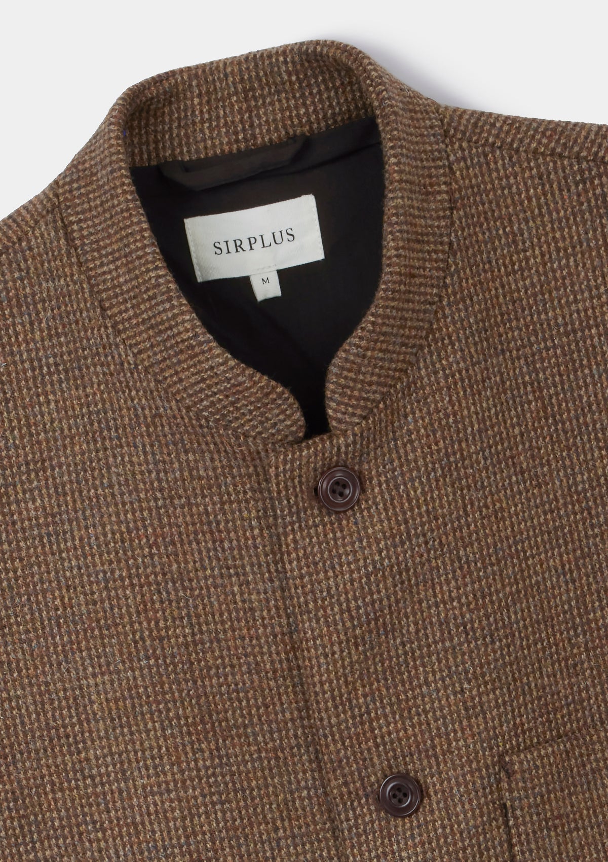 Chestnut Brown Tweed Nehru Waistcoat, Nehru Waistcoat - SIRPLUS