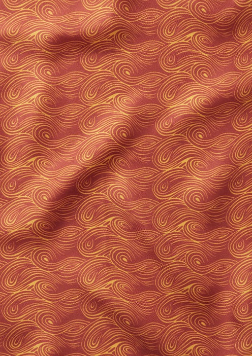 Burgundy Waves Silk Pocket Square by SIRPLUS
