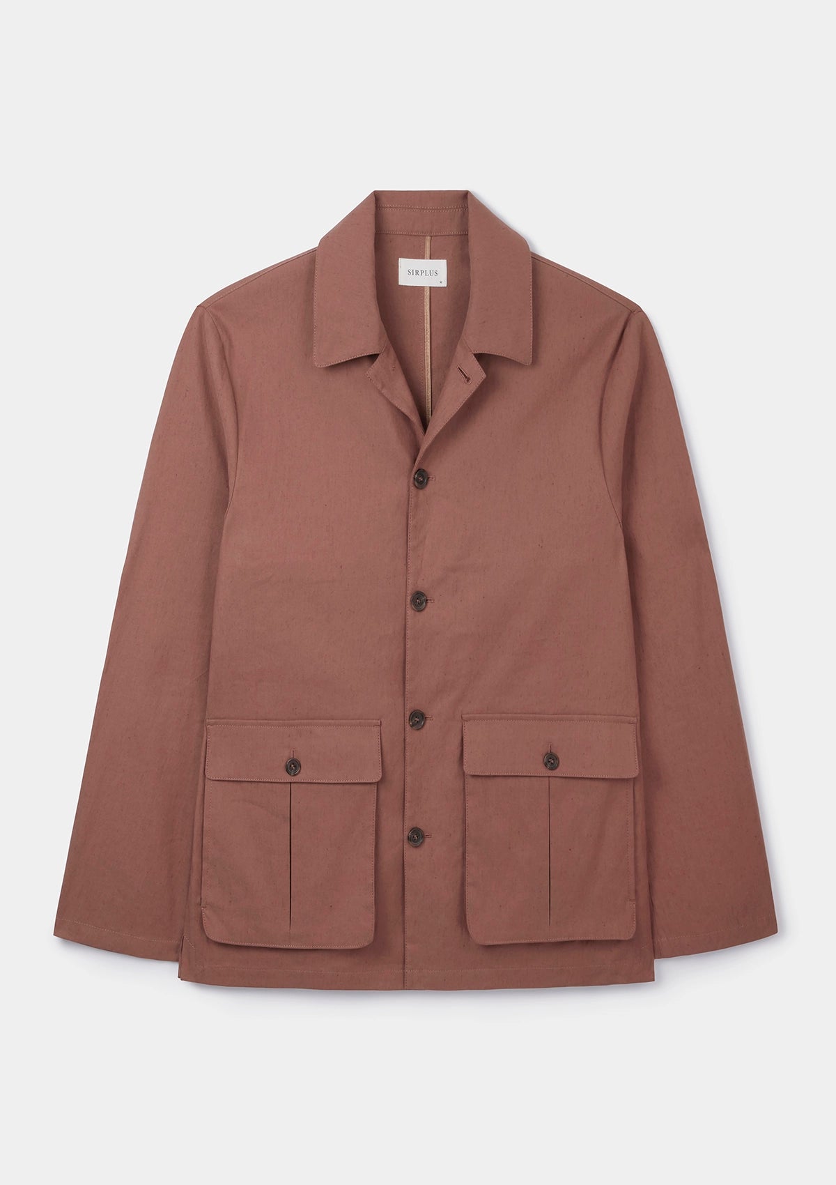 Clay Linen Blend Flap Pocket Jacket, Chore Jacket - SIRPLUS