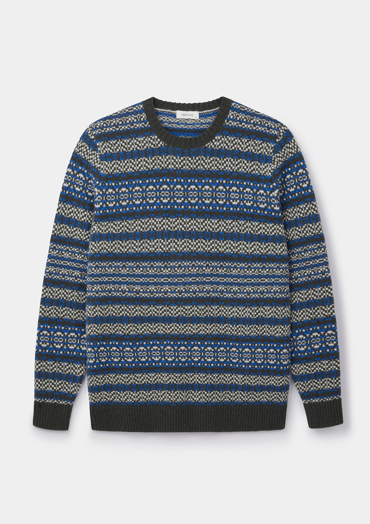 Seaweed Blue Tides Fair-Isle Crew Neck Jumper, Crew Neck Jumper - SIRPLUS