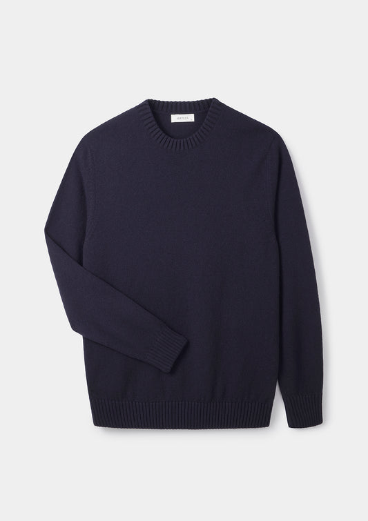 Ink Navy Lambswool Crew Neck Jumper, Crew Neck Jumper - SIRPLUS